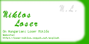 miklos loser business card
